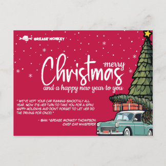 Carte de vœux festive pour l'entretien de la voitu