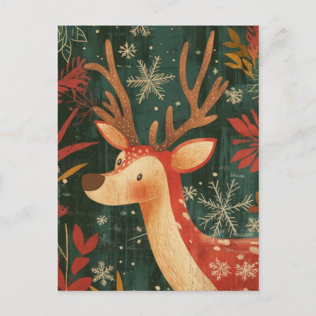 Carte de voeux Festive Reindeer de Noël (Devant)