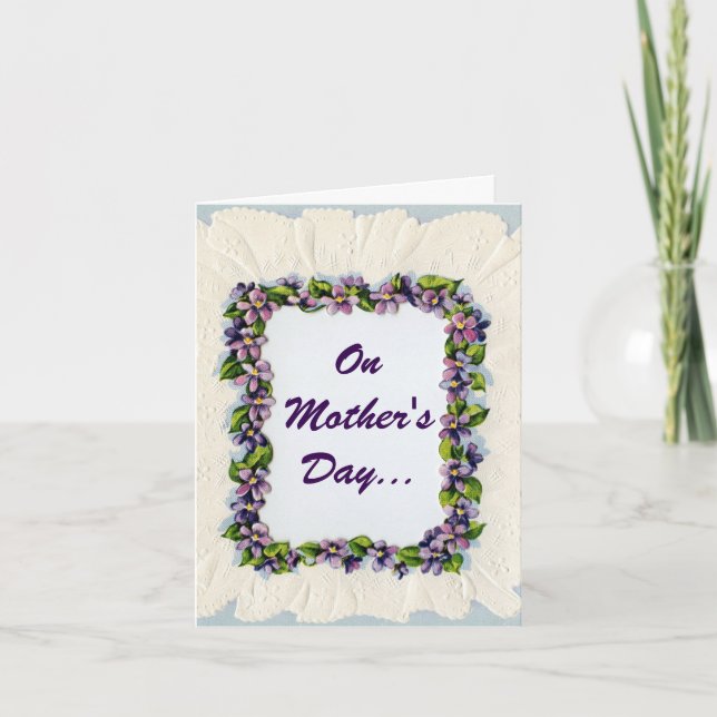 Carte de voeux Fête des Mères Cadre Floral (Devant)