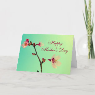 Carte de voeux Fête des mères Cerise Fleur Fleur