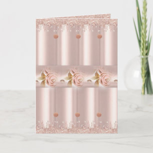 Carte de voeux Fête des Mères Rose Gliiter Drip