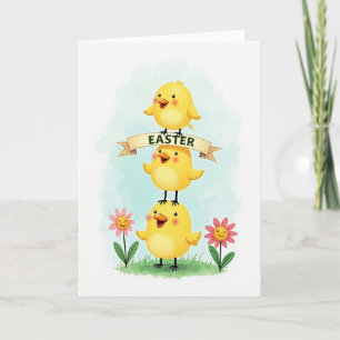 Carte de vœux Fête des Oiseaux Jaunes Heureux