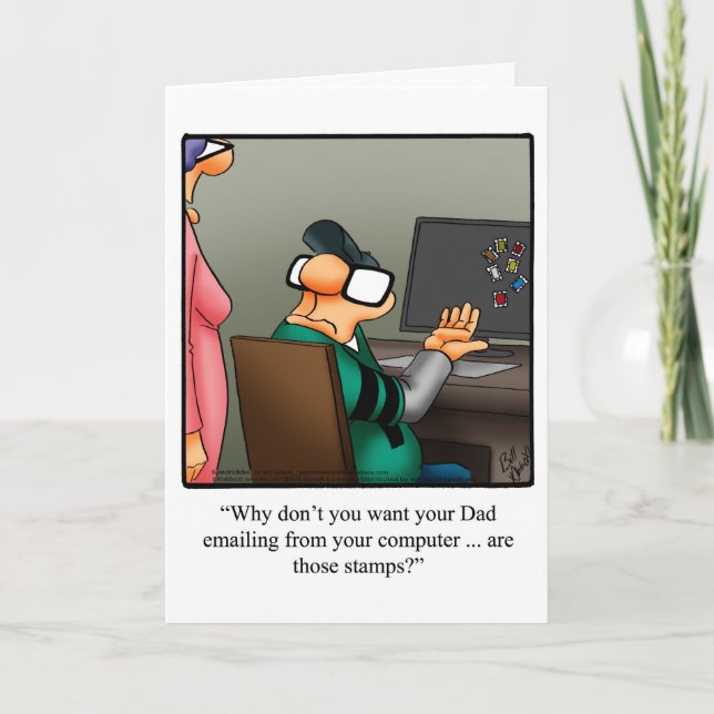 Carte de voeux fête des pères Humour (Devant)