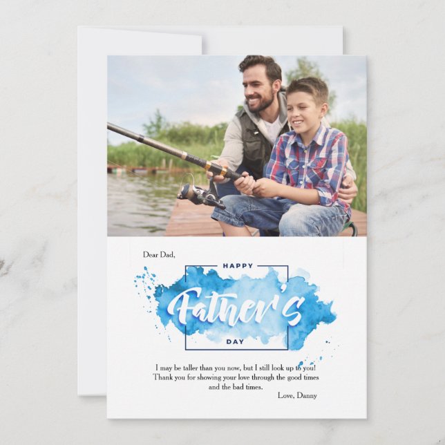 Carte de voeux fête des pères Splash Photo (Devant)