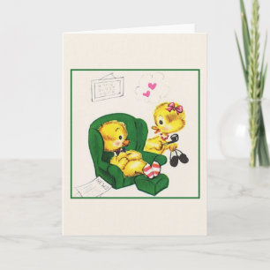 Carte de voeux Fête des pères vintage Duck Papa