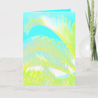 Carte de voeux feuille de paume hawaïen d'aquarell