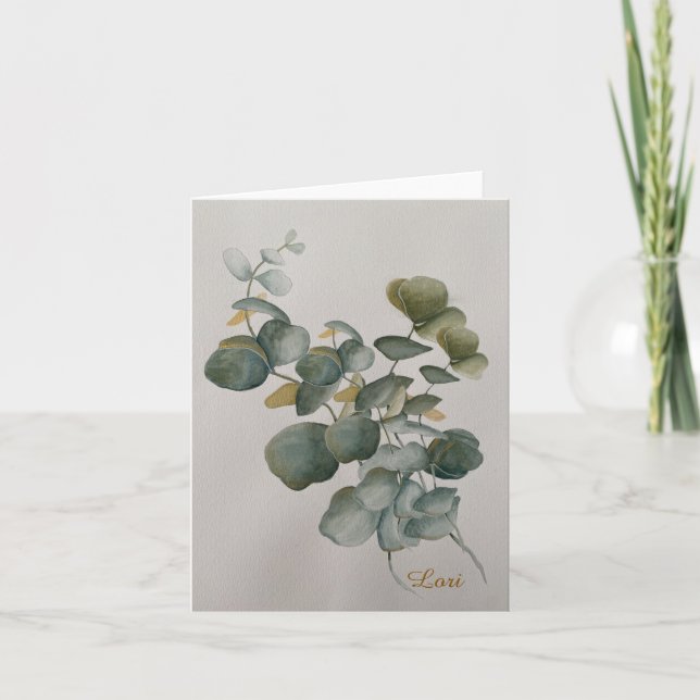 Carte de voeux Feuille Eucalyptus (Devant)