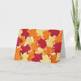 Carte de vœux Feuilles d'érable au crochet