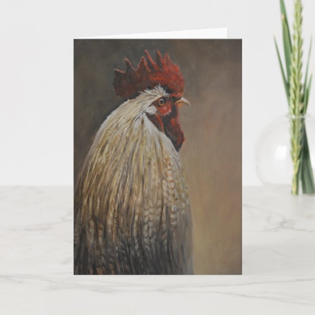 Carte de voeux Fière Rooster Bird Art (Devant)