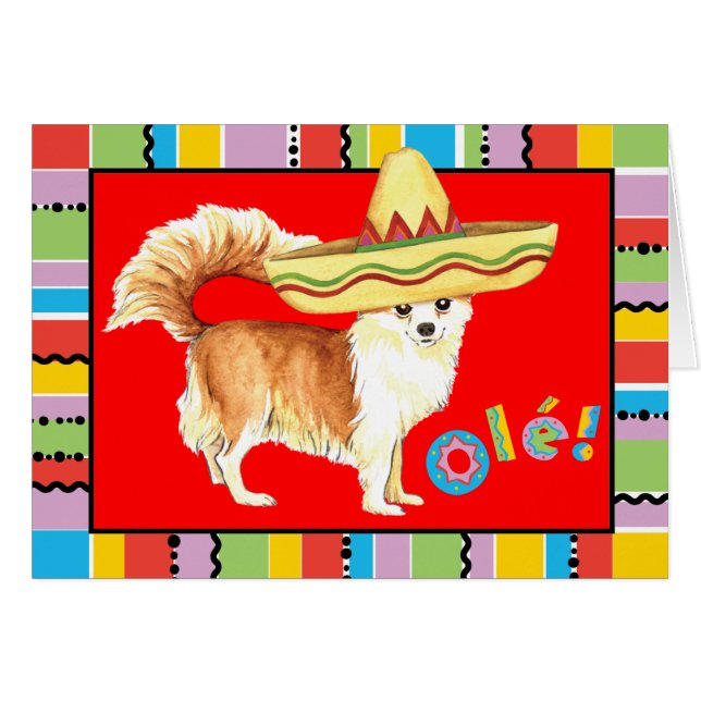 Carte de voeux Fiesta Long Coat Chihuahua (Devant horizontal)
