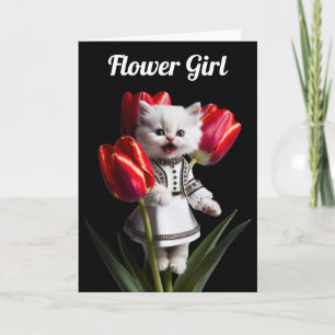 Carte de vœux Fille aux fleurs Persane Blanche Mig