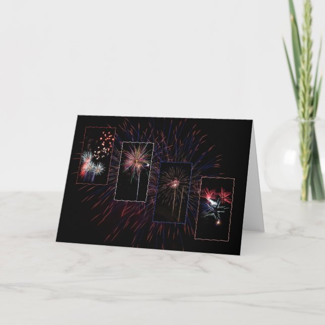 Carte de voeux Fireworks (Devant)
