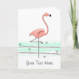 Carte de voeux Flamant rose Ocean avant