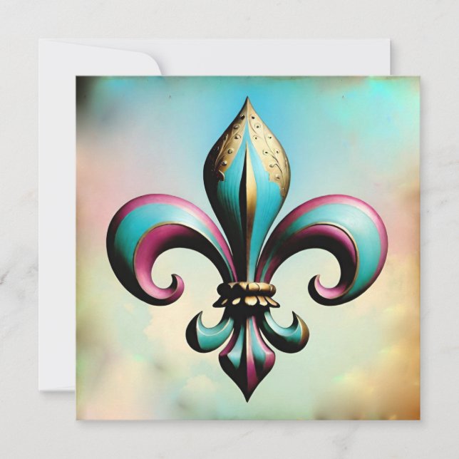 Carte de voeux Fleur de lis (Devant)