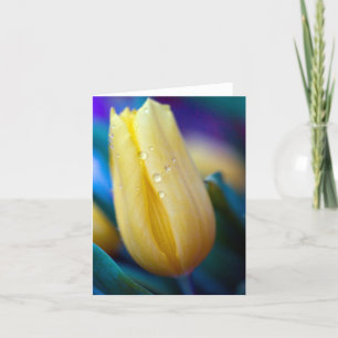 Carte de vœux fleur de tulipe jaune