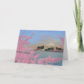 Carte de vœux Fleurs de cerisier au lever du solei