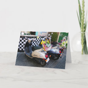 Carte de voeux Fleurs & Scooters!