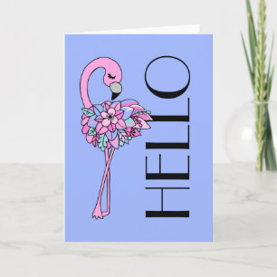 Carte de voeux Floral Flamant rose Rose (Vierge à 