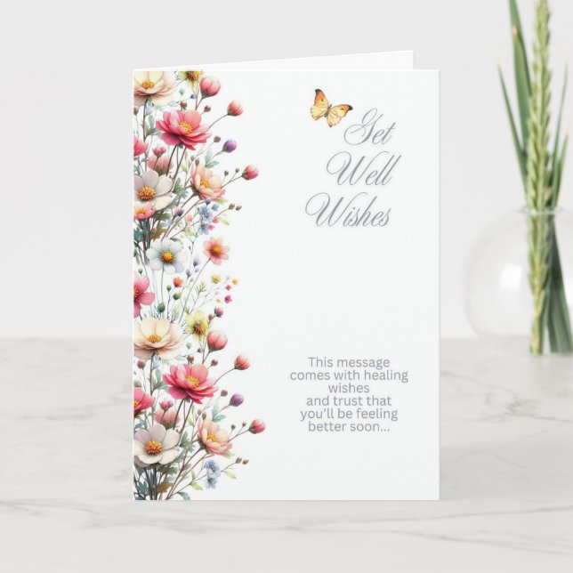 Carte de voeux Floral Get Well (Devant)