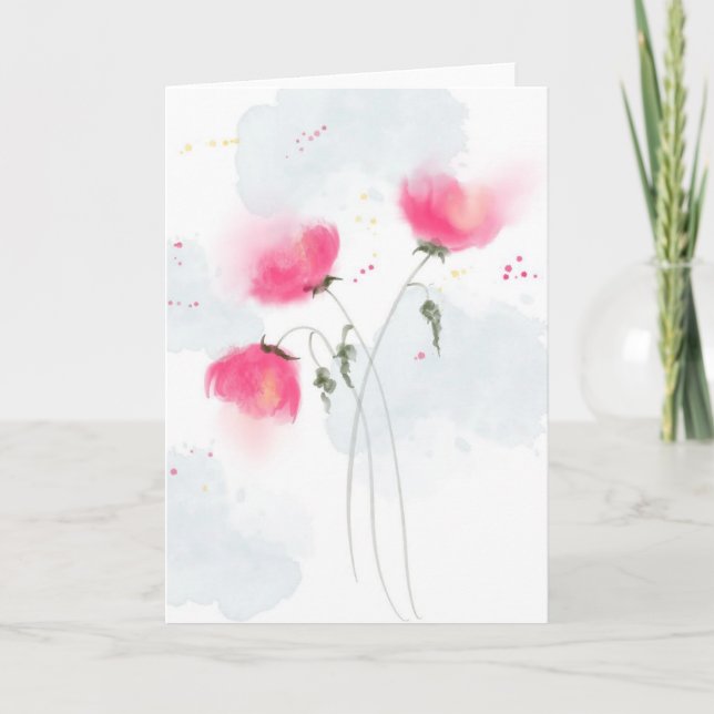 Carte de voeux Floral Watercolor (Devant)