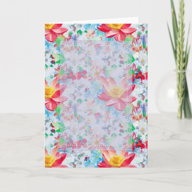 Carte de voeux florale D3 personnalisable (Devant)