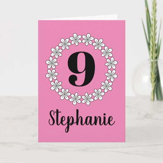 Carte de voeux florale du 9ème anniversaire de la (Devant)