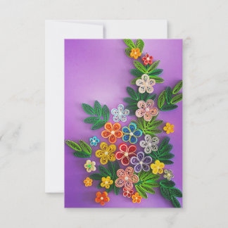 Carte de vœux florale joyeuse aux teintes roses