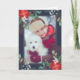 Carte de vœux florale Joyeuses Fêtes   Photo