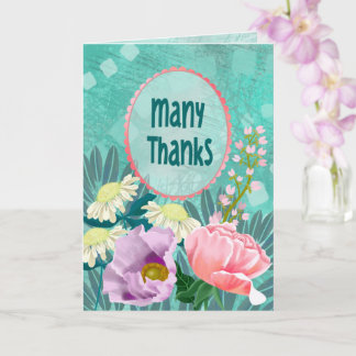 Carte de vœux florale Moody avec de nombreux remer