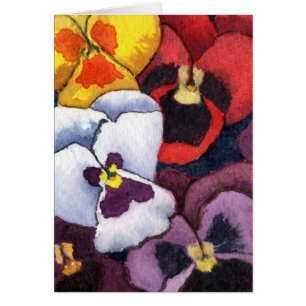 Carte de voeux florale "Pansy"