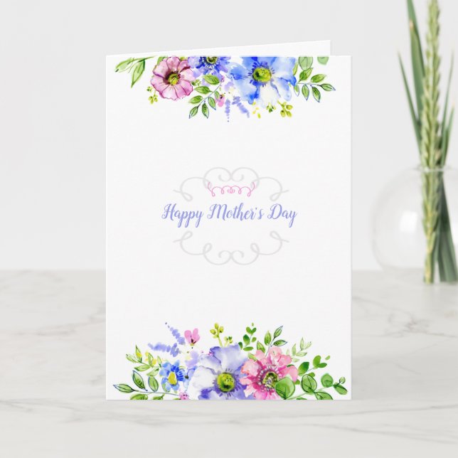 Carte de vœux florale pour la fête des mères (phot (Devant)
