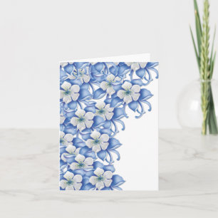 Carte de vœux florale vierge D2 Fleurs bleues