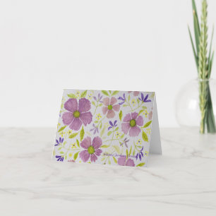 Carte de vœux florale violette et lilas