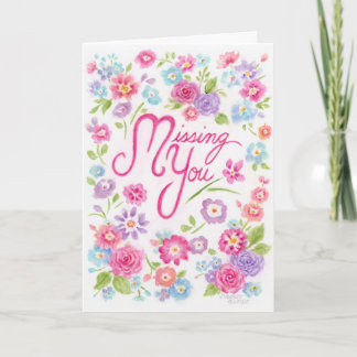 Carte de vœux florale Vous manquant