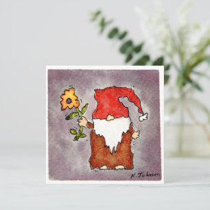 Carte de voeux Flower Tomte Watercolor