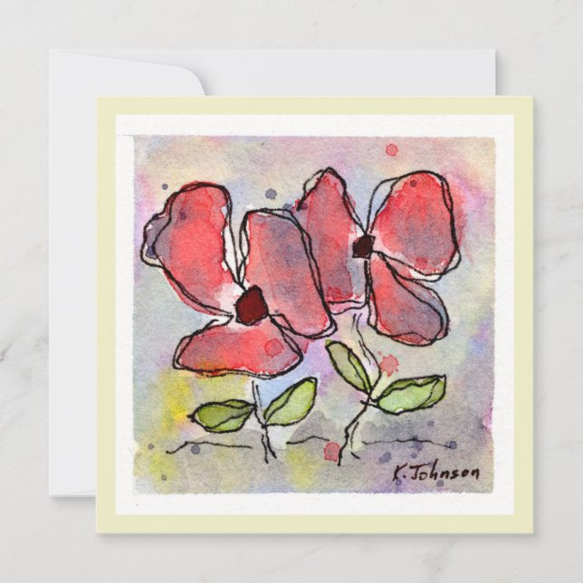 Carte de voeux Flower Watercolor (Devant)