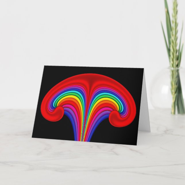 Carte de voeux fractionnée Rainbow Uterus (Devant)