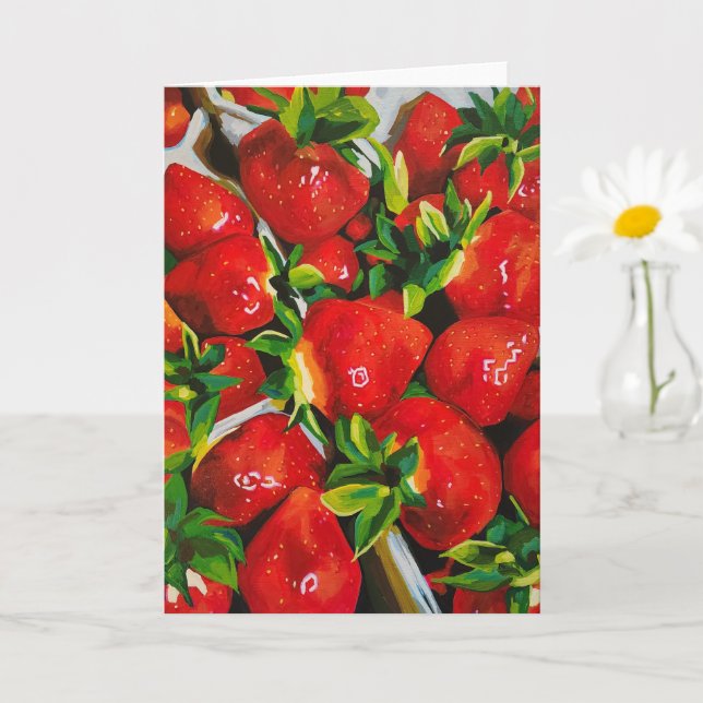 Carte de vœux Fraises d'été (Petite plante)