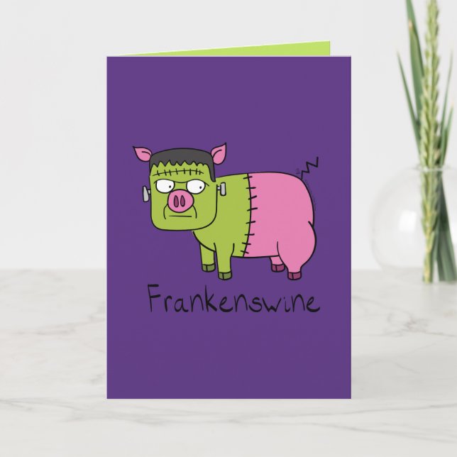 Carte de voeux Frankenswine Pig Halloween (Devant)
