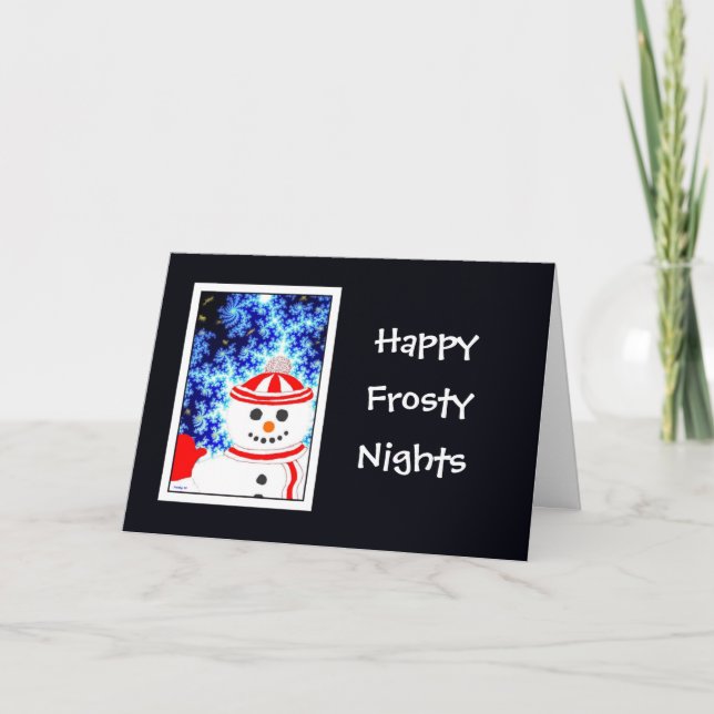 Carte de voeux FROSTY'S NIGHT Snowman Design (Devant)