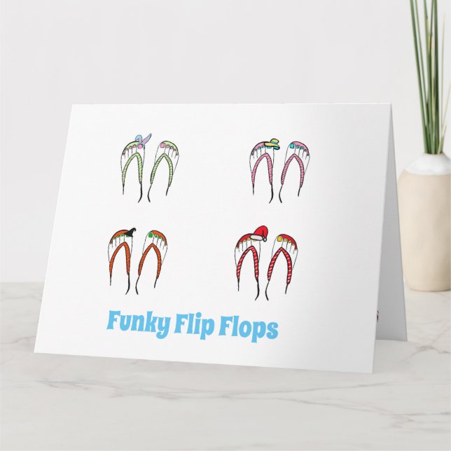 Carte de vœux funky Flip Flop (Devant)