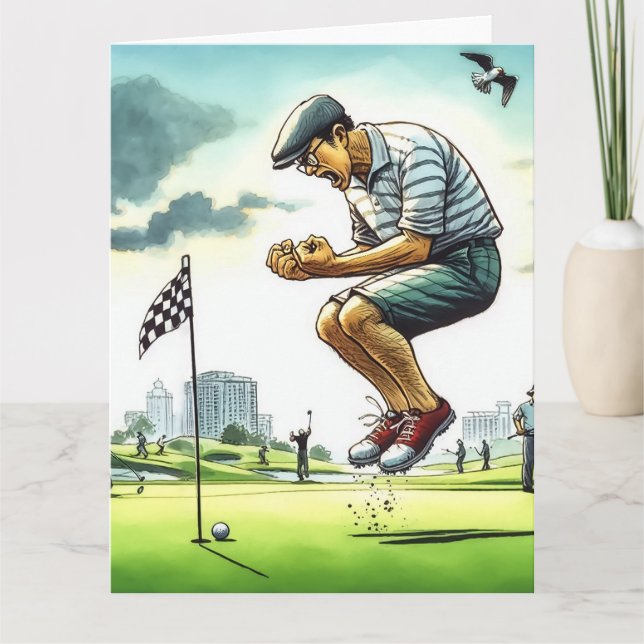 Carte de voeux Funny Golf (Devant)