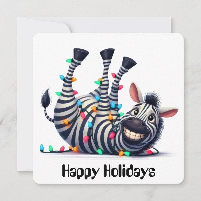 Carte de voeux Funny Zebra Holiday (Devant)