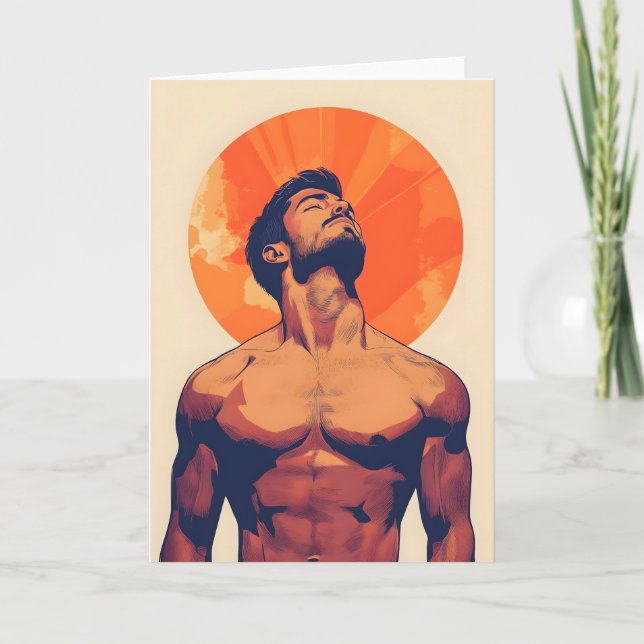 Carte de vœux gay Rising Son (Devant)