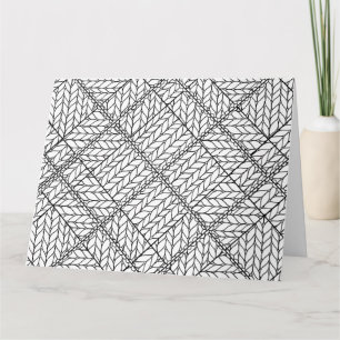 CARTE DE VOEUX GÉANTE EN MAILLE ARGYLE BLANCHE / H