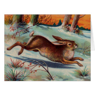 Carte de vœux géante Lapin de décembre