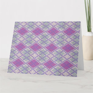 CARTE DE VŒUX GÉANTE LILAS EN MAILLE ARGYLE / Hori