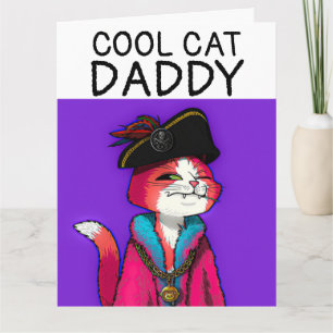 CARTE DE VŒUX GÉANTE PIRATE CHAT POUR LA FÊTE DES