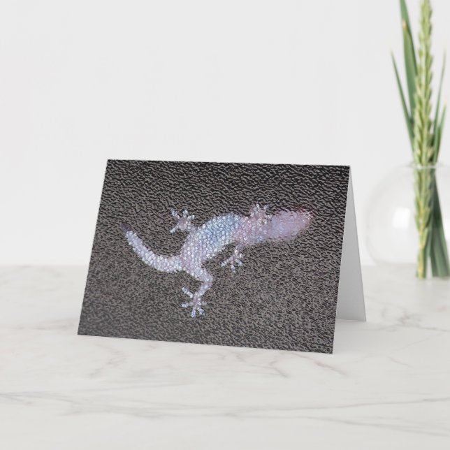 Carte de voeux Gecko sur verre (Devant)