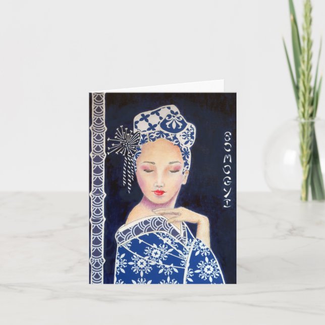 Carte de voeux Geisha Original Art (Devant)
